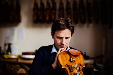 portrait of Alexandre Valois with a Stradivarius in London