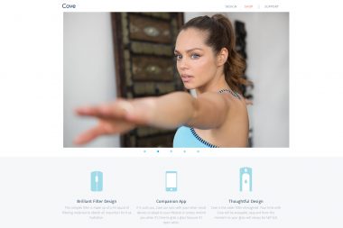 A lifestyle photograph of a woman doing yoga for Cove water filter in London