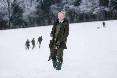 A man with his eyes closed hunting pheasants in Salisbury.