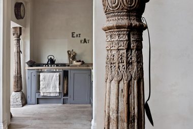 Interior photograph of a kitchen and a spoon