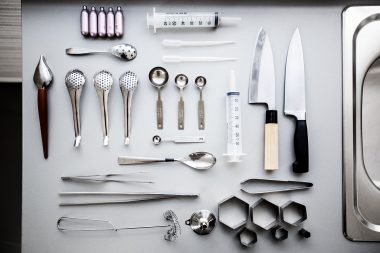 Photograph of the tools used by Jozef Youssef of Kitchen Theory in London