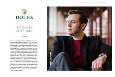 Benjamin Bernheim Photographed as an ambassador for Rolex