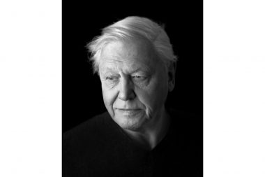 A portrait of the naturalist and presenter Sir David Attenborough in London