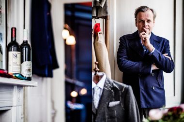 Portrait of tailor Timothy Everest for Rolls Royce magazine