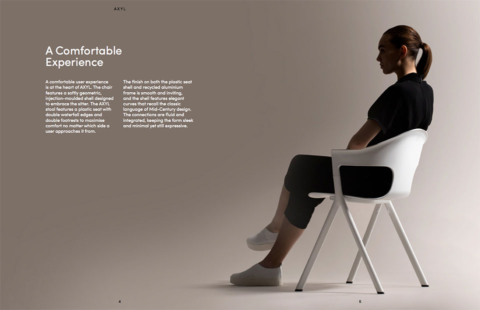 Model in chair in studio product photography shoot in London