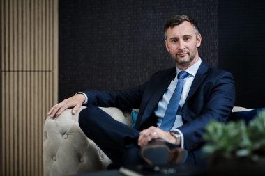 Portrait of man in London office