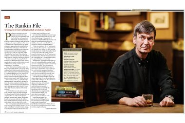 Photographic portrait of Ian Rankin in London for Cigar Aficionado