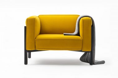 still life product photo shoot. Yellow framed chair by Mark Gabbertas studio