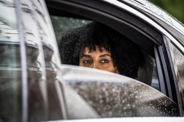 Lifestyle photograph of wheely passenger in London