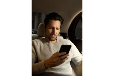 Advertising photograph of wheely service passenger in london