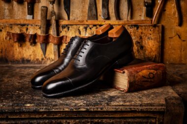 Black mens shoes photographed by Richard Boll