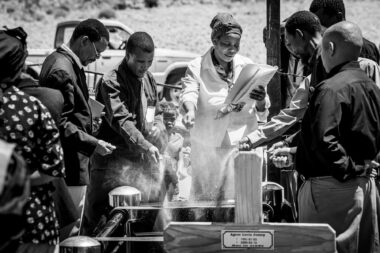 Mourners at a Namibian Funeral by Richard Boll