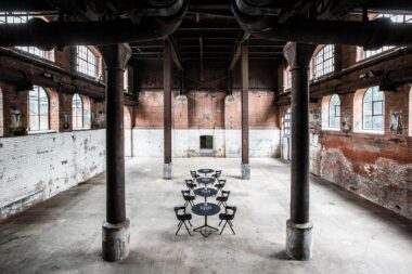 Axyl chairs in a disused factory photographed by RIchard Boll, product photographer London