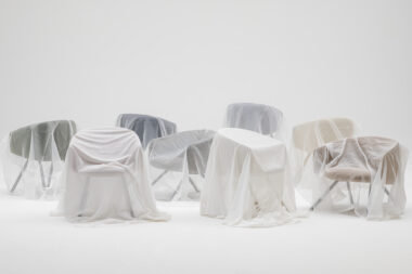 Covered Bastille chairs in a studio photographed by Richard Boll