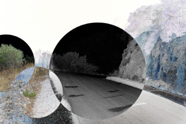 A manipulated image of a road in Crete from the Sony World Photography Awards shortlisted project Glitch.