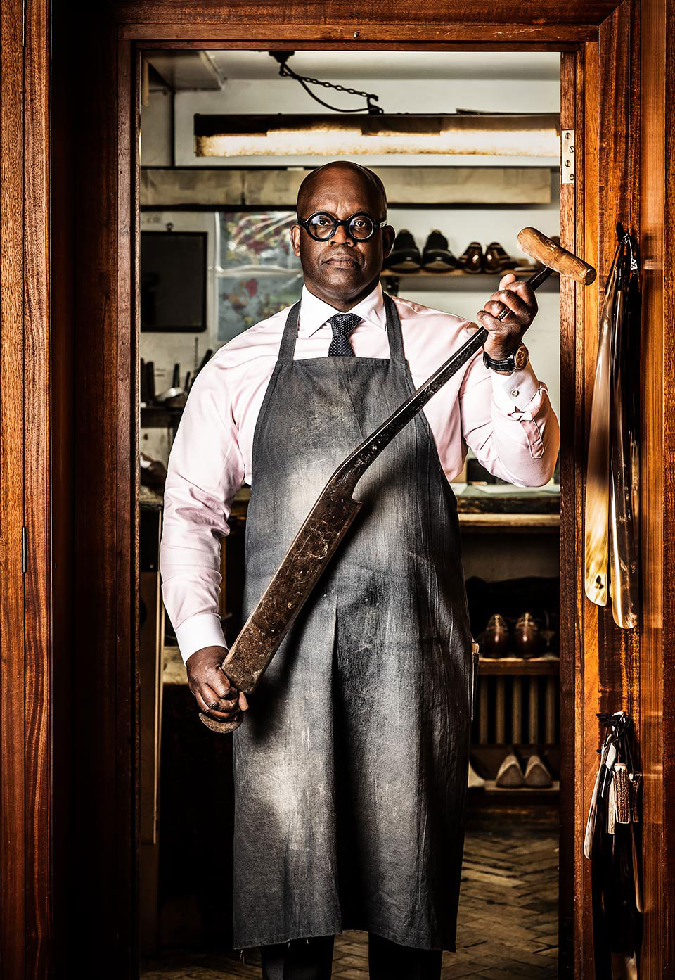 A portrait of Elrige, master lastmaker at John Lobb, London.