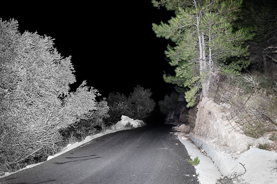 A manipulated photograph of a road in Crete form the series titled Road. Fine art photography by Richard Boll.