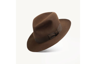 A product photograph of the Destiny Poet, the iconic Indiana Jones hat designed by Herbert Johnson.