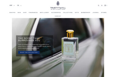 Webpage for luxury London barber Truefitt and Hill
