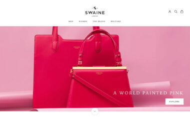 Web page for luxury London brand Swaine.