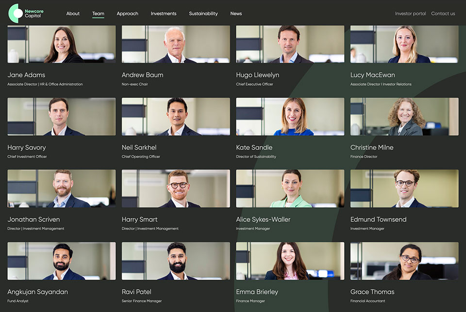 An example of a page of uniform headshots taken by Richard Boll.