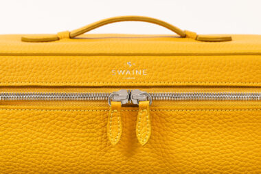 A yellow vanity case photographed for Swaine London by Richard Boll.