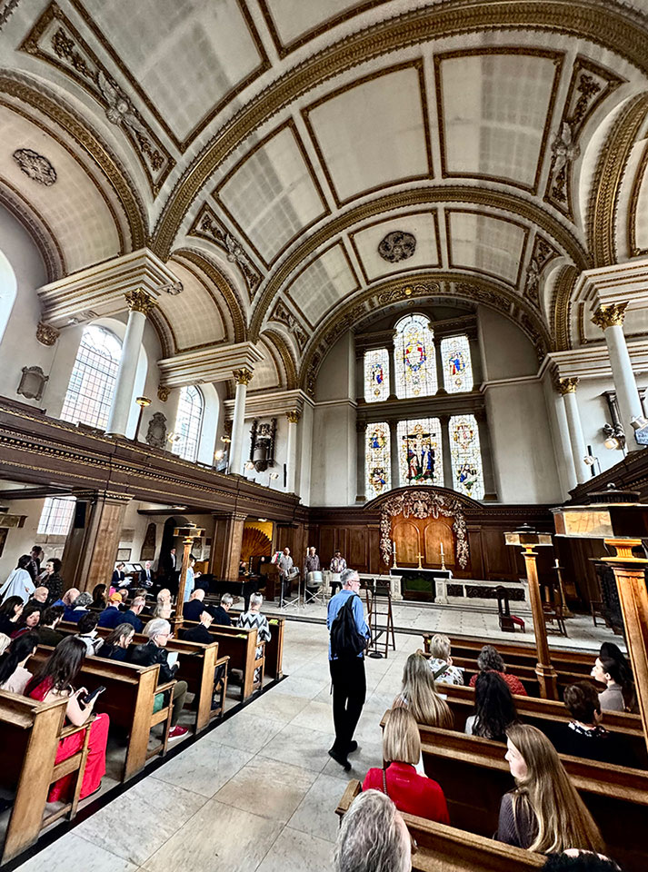 The church service for artists in St James' Church, Piccadilly.
